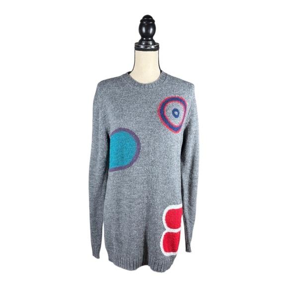 Vintage 80’s United Colors Of Benetton Wool Alpaca Graphic Design Sweater - Picture 2 of 5